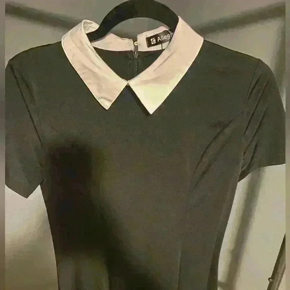 Women’s juniors Allegra K brand short black dress with white collar NWOT size‎ S - Picture 3 of 9